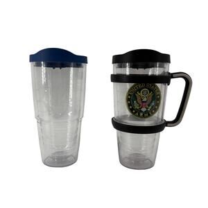 2 Tervis Cups Clear US Army Blue Black Tumbler Lid Insulated